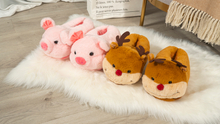 Winter Cotton slippers product 2024 home fashion pig deer shape women indoor slipper cotton soft support OEM ODM