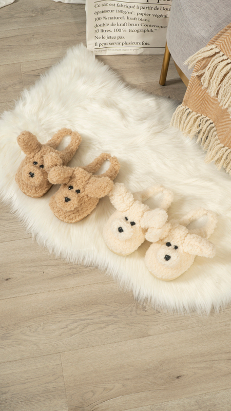 Winter Cotton slippers product 2024 home fashion dogshape fur women indoor slipper cotton soft support OEM ODM service