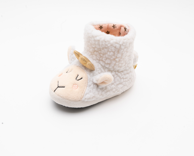 Cute children's shoes customized sheep wool plush slippers cartoon home slippers