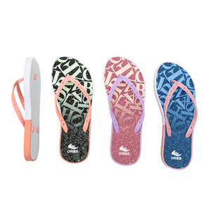AH-9E136 Gradient Logo Cutout Laces Flip Flops Women Beach Flip-flops Slippers Cheap Wholesale Custom Flip Flops