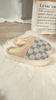 Winter Cotton slippers customize home slippers fashion fur women indoor OEM ODM grid pattern plush slippers